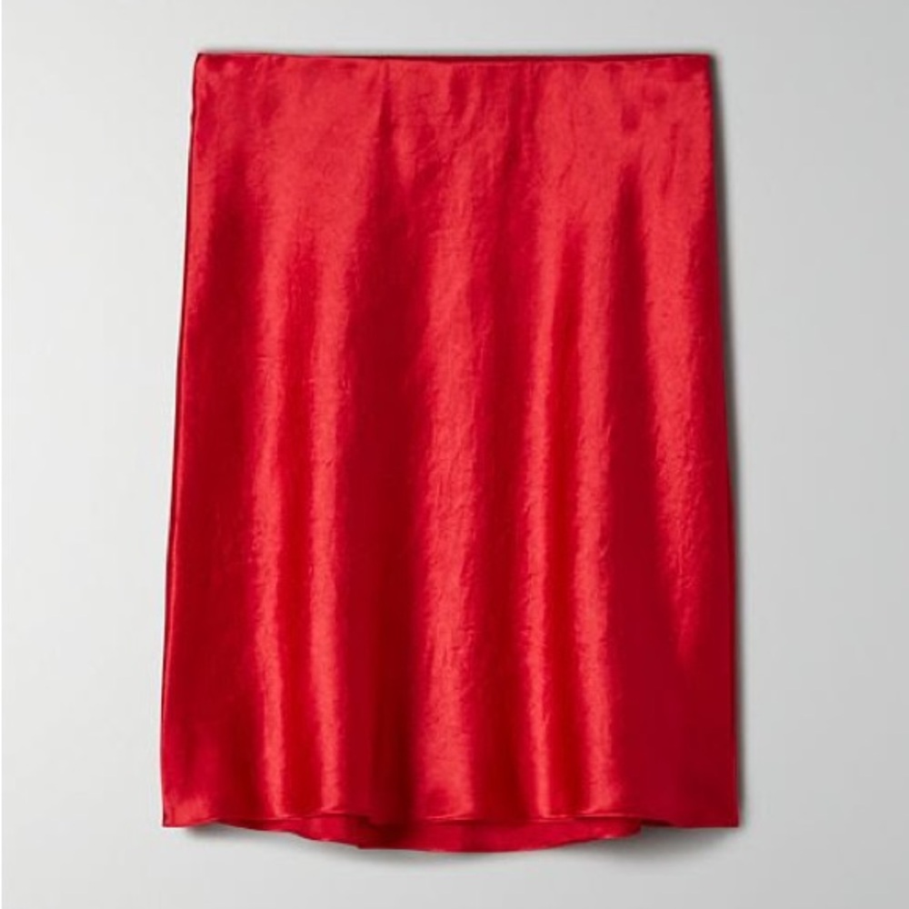 NWOT Aritzia Babaton Red Satin Miniskirt